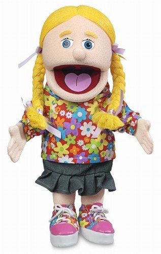 Silly Puppets 14-inch Cindy Peach Girl Hand Puppet | Imaginative Pretend Play