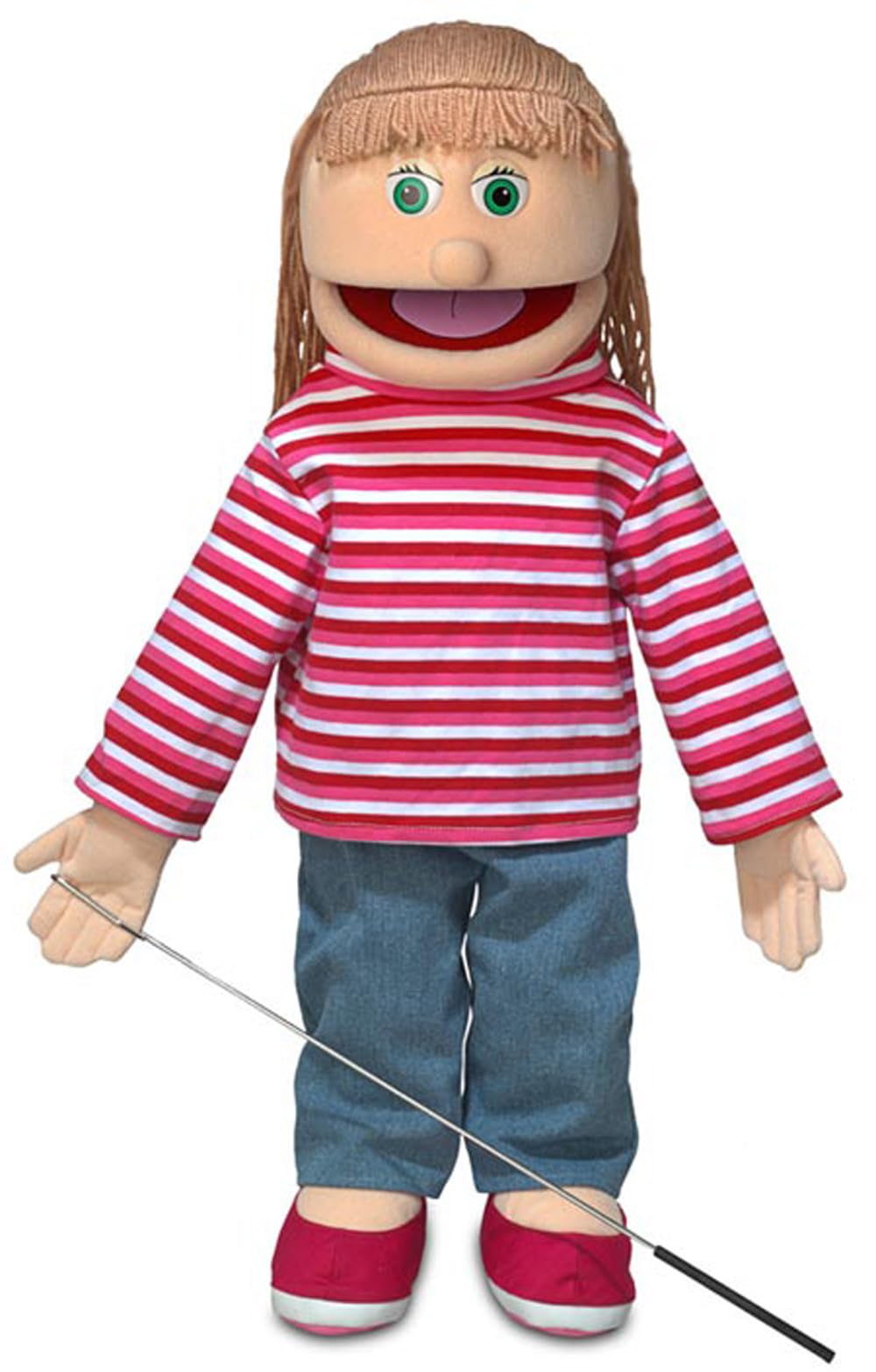 Silly Puppets 25-inch Emily Peach Girl Full Body Ventriloquist Puppet - Easy Mouth Movement
