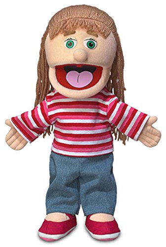 Silly Puppets Emily 14-Inch Peach Girl Hand Puppet - Moving Mouth Puppet for Creative Play