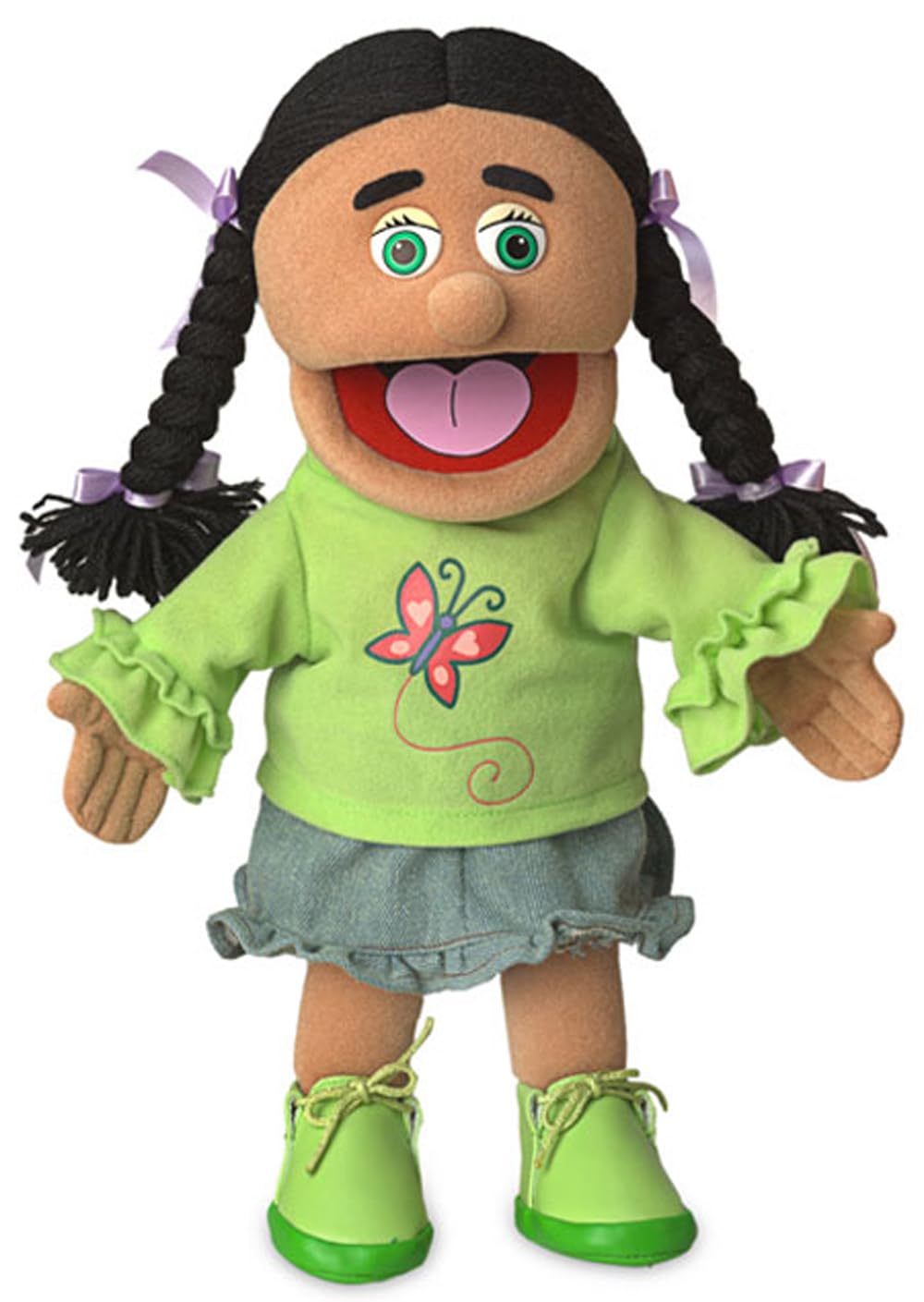 Silly Puppets Jasmine 14-Inch Hispanic Girl Hand Puppet | Pretend Play Toy