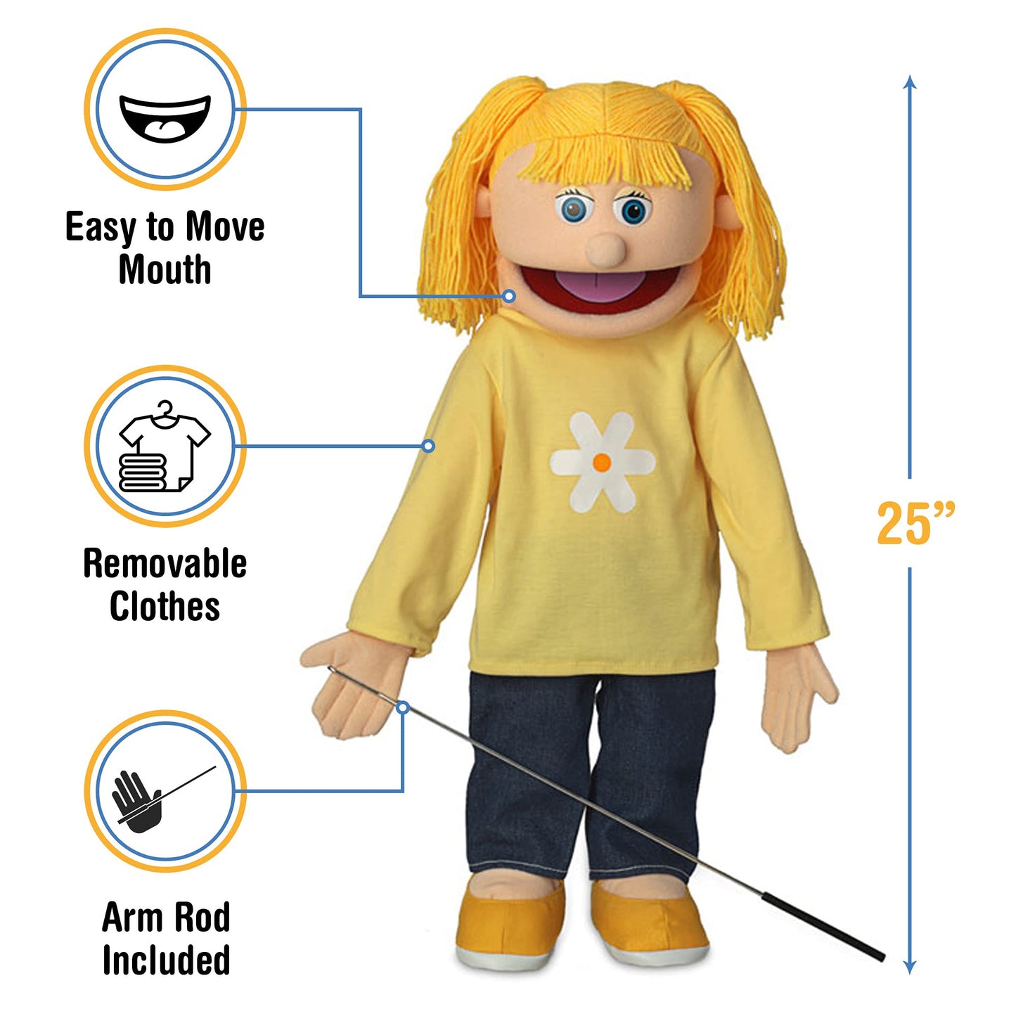 Silly Puppets Katie Peach Girl 25-Inch Full Body Ventriloquist Puppet