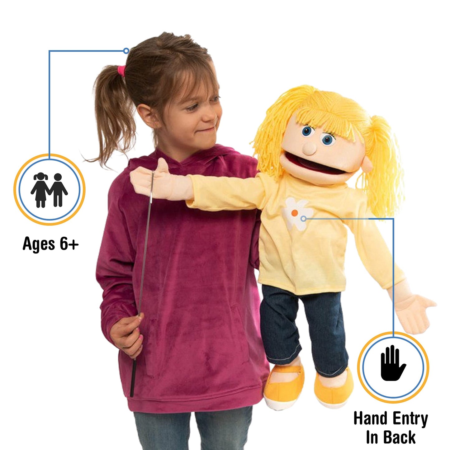 Silly Puppets Katie Peach Girl 25-Inch Full Body Ventriloquist Puppet