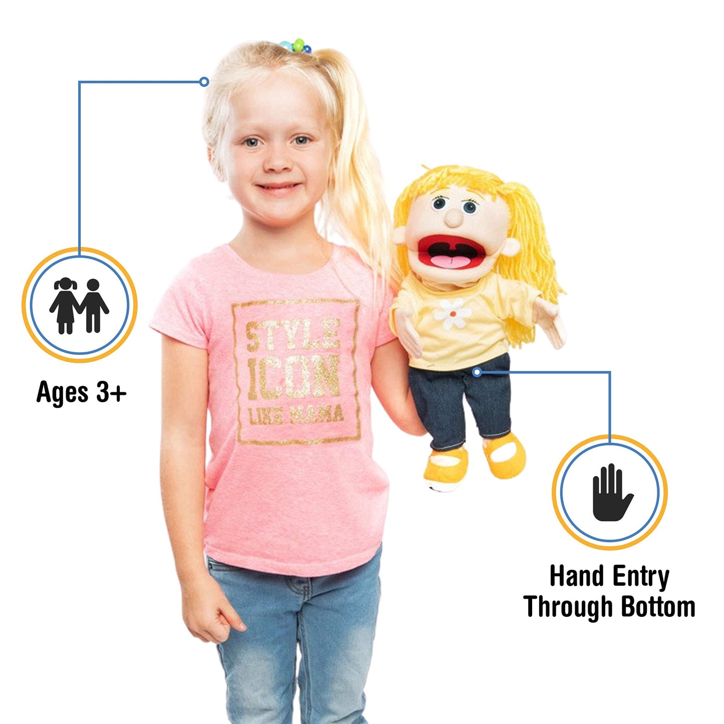 Silly Puppets 14-Inch Katie Peach Girl Hand Puppet