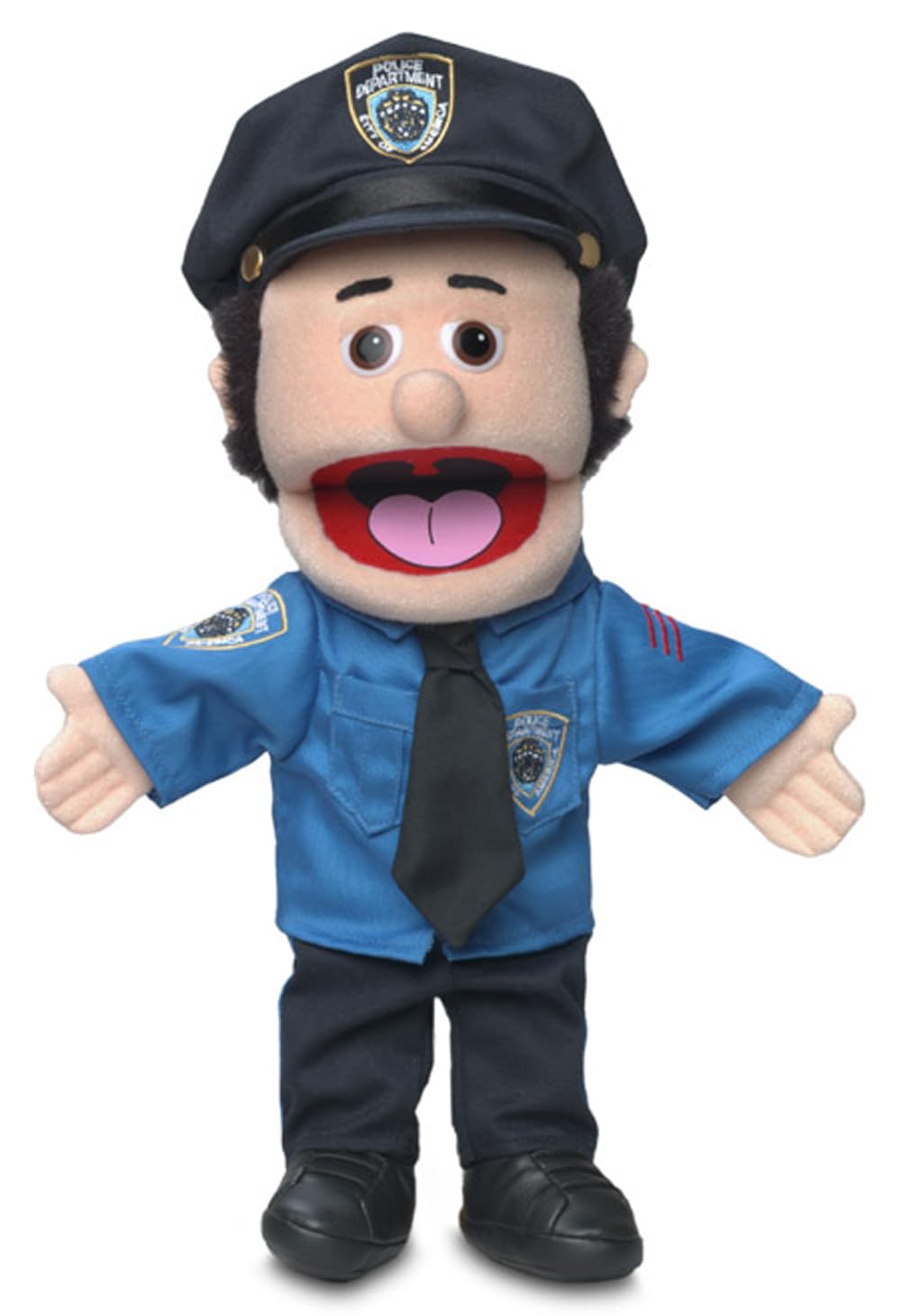 Silly Puppets 14-Inch Policeman Hand Puppet – Peach Male Character