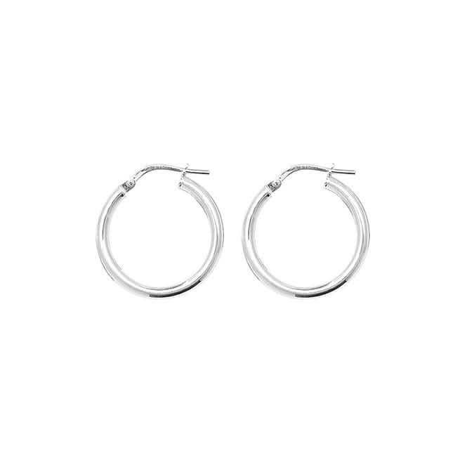 Acotis Silver Hoop Earrings Plain G5256
