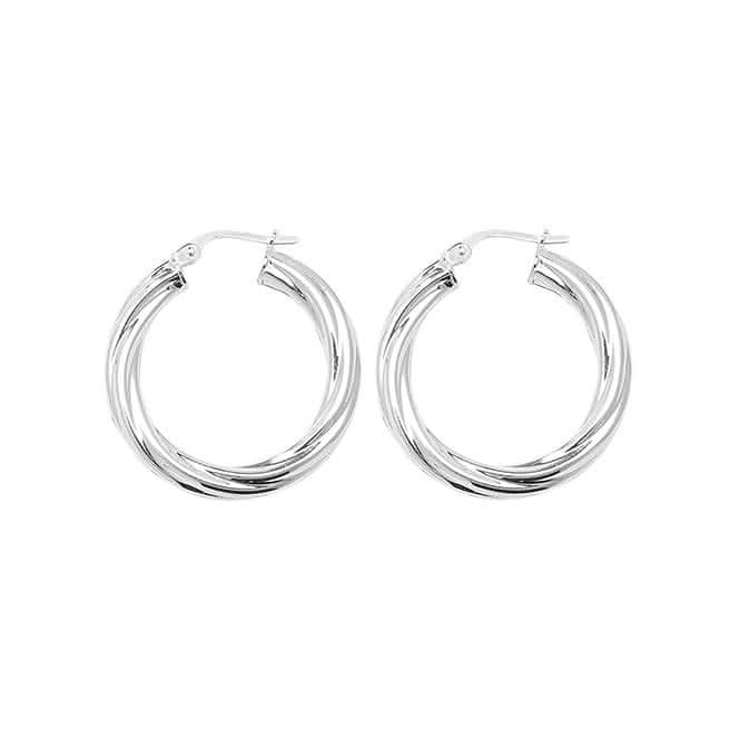 Acotis Silver Hoop Earrings Twisted G5106