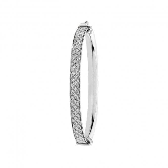 Acotis Silver Babies Moondust Oval Bangle G4394