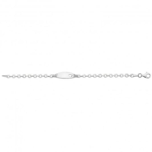 Acotis Silver Babies Heart ID Bracelet with Chain G2592