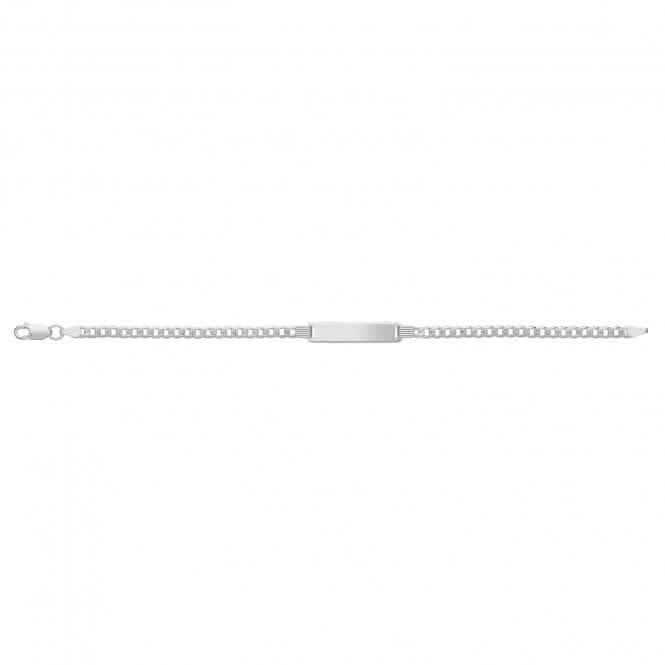 Acotis Silver Curb Pave Id Bracelet G2103