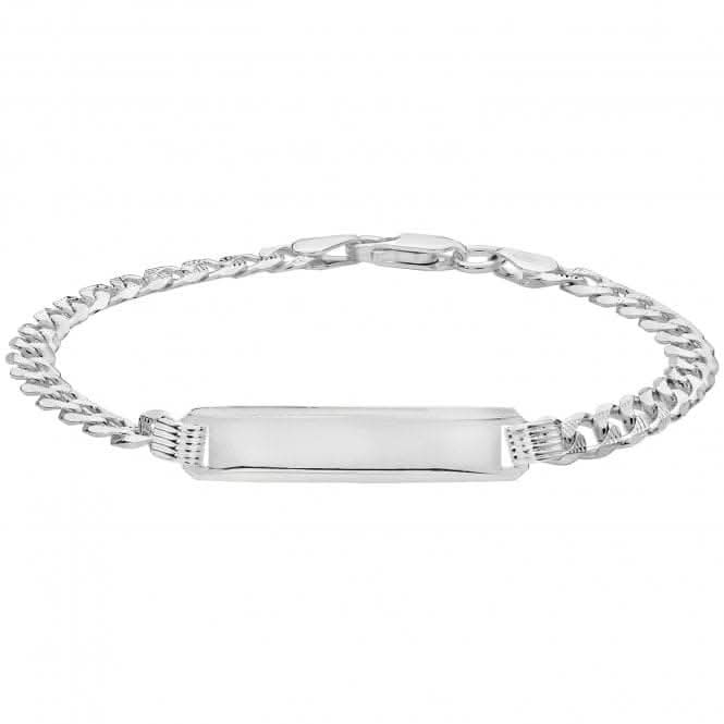 Acotis Silver Curb Pave Id Bracelet G2104