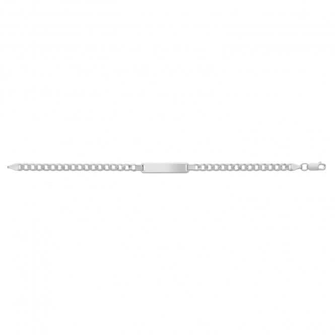 Acotis Silver Curb Pave Id Bracelet G2104