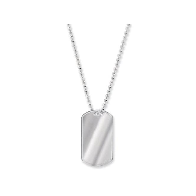 Acotis Silver Chain Double Dog Tag & Bead G3023+A