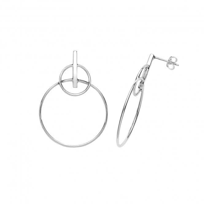 Acotis Silver Drop Hoops Dubble G51244