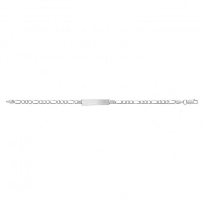 Acotis Silver  Id Bracelet Figaro PaveG2278