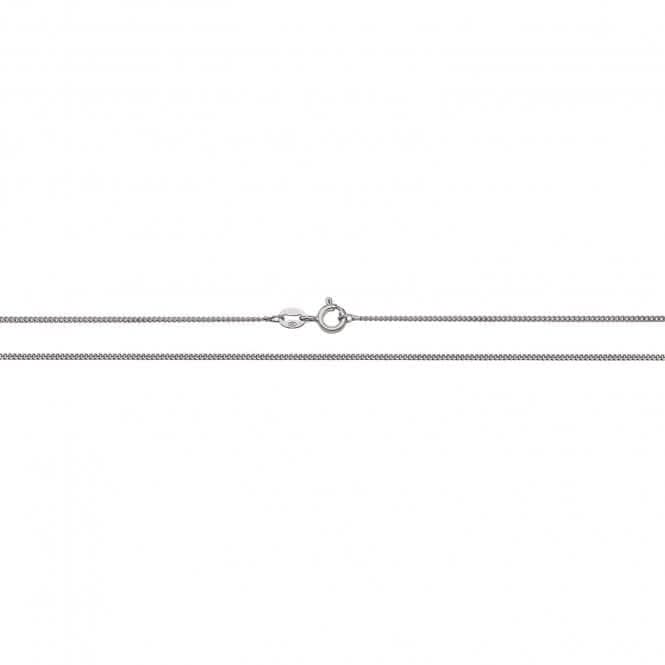 Acotis Silver Chain Fine Curb Rhodium Plated G1040rh