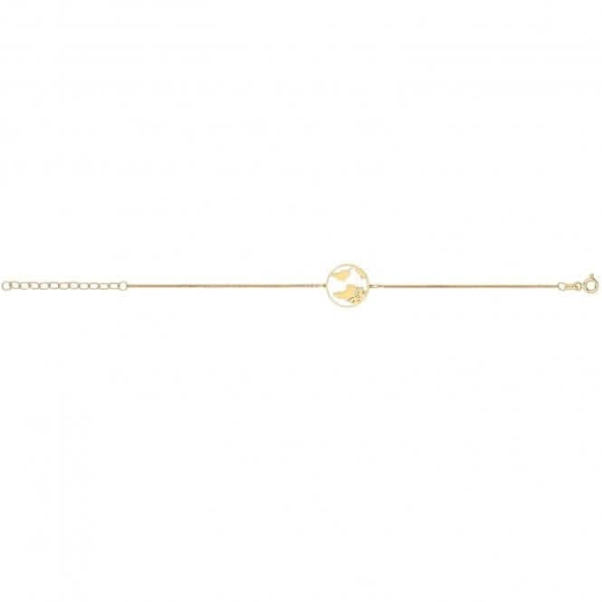 Acotis Silver Bracelet Gold Plated Globe G2694Y