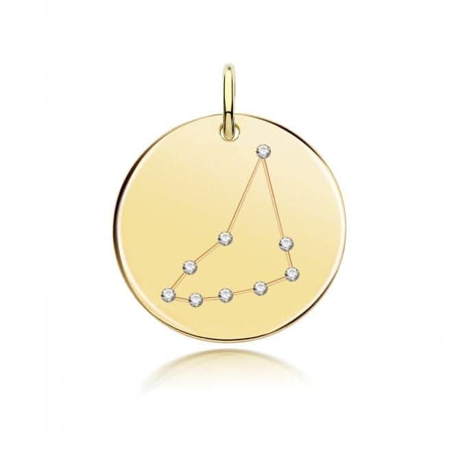 Acotis Silver Zodiac Constellation Capricorn Gold Plated G61107GP