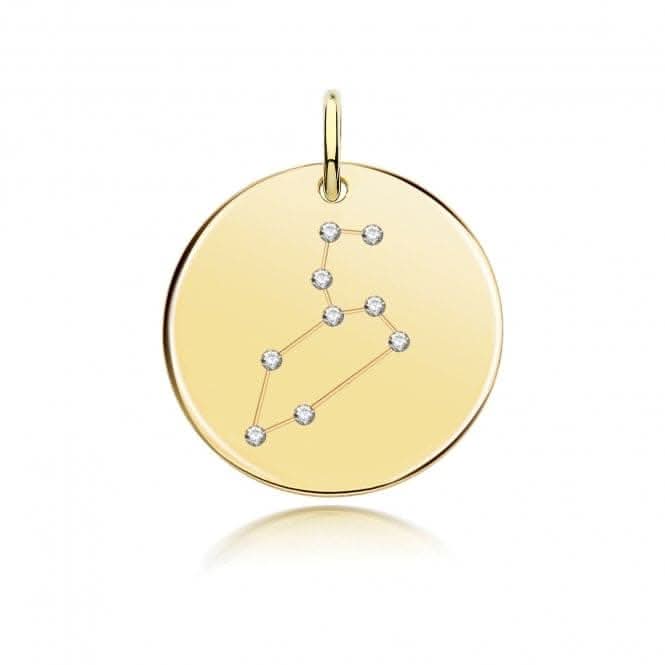 Acotis Silver Zodiac Constellation Leo Gold Plated G61108GP