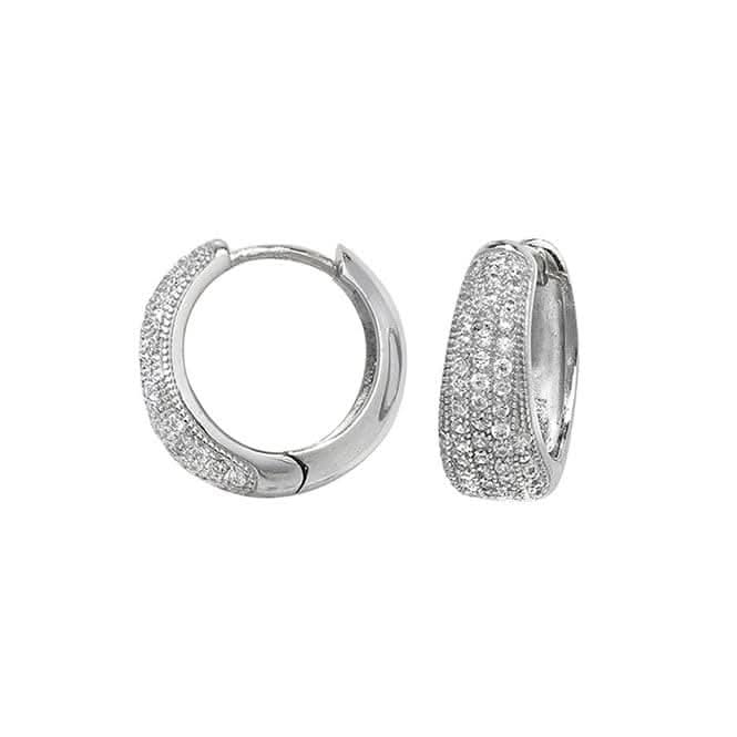 Acotis Silver Earrings Hinged Zirconia G51066