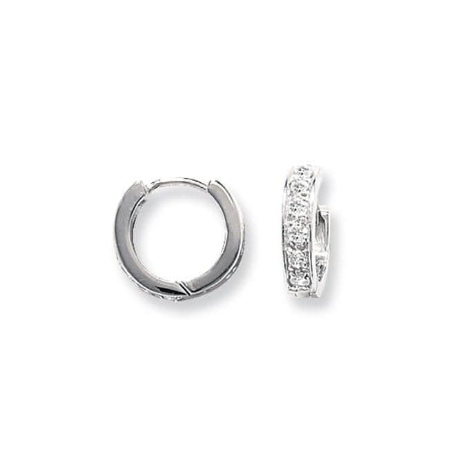 Acotis Silver Earrings Hinged Zirconias G5216