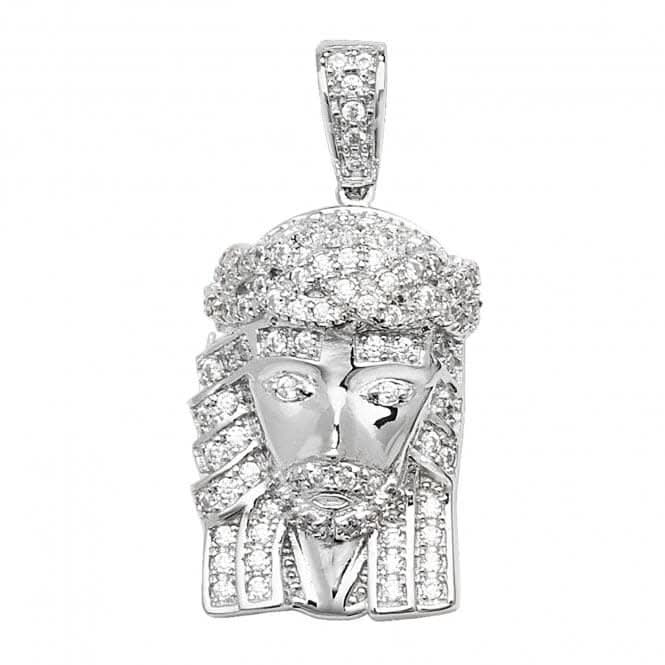 Acotis Silver Pendant Jesus Christ Face Zirconia G61002