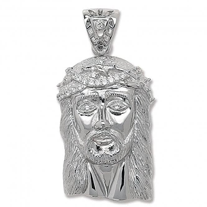 Acotis Silver Pendant Jesus Christ Face Zirconia G6251CZ