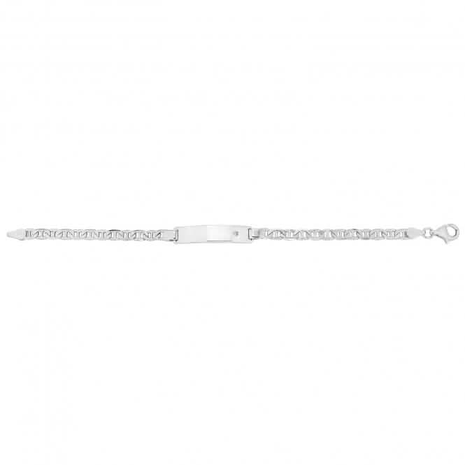 Acotis Silver Id Bracelet Set Anchor Zirconia G2233