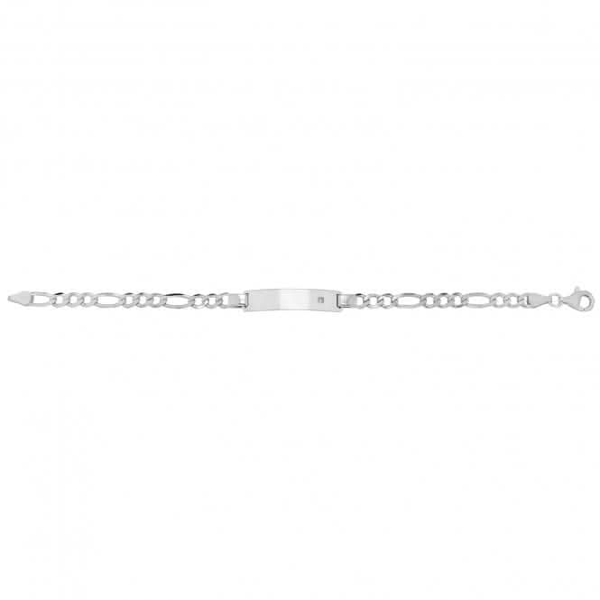 Acotis Silver Id Bracelet Figaro Zirconia Set G2232