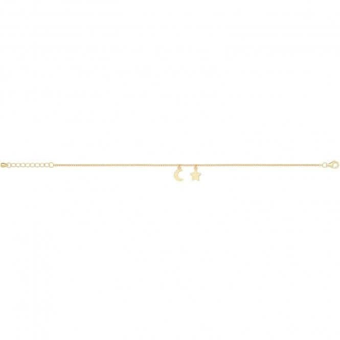 Acotis Silver Bracelet Gold Plated Star / Moon G2697GP