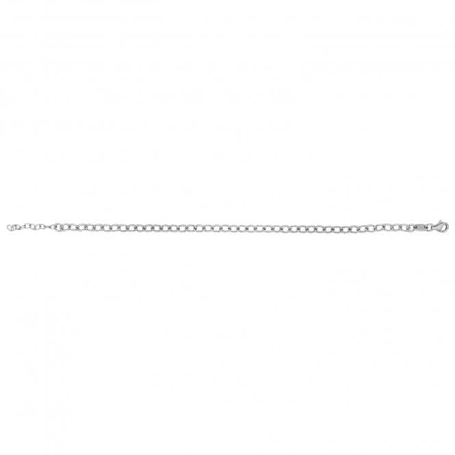 Acotis Silver Bracelet Oval Cable Rhodium Plated G2342