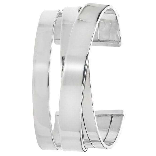 Acotis Silver Bangle Oval Chunky Cuff G4328