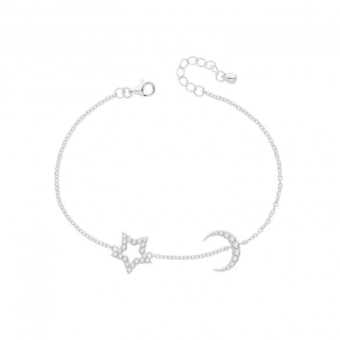 Acotis Silver Bracelet Rhodium Star / Moon G2700