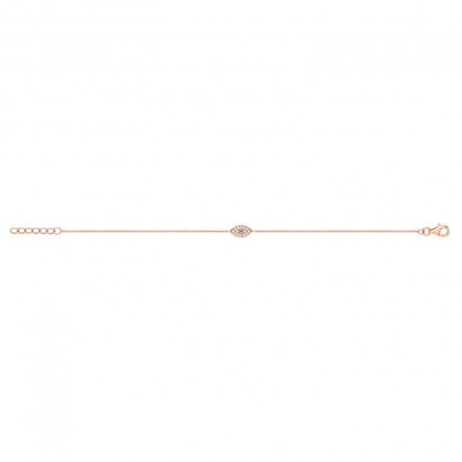 Acotis Silver Bracelet Rose Gold Plated Evil Eye Zirconia G2685R