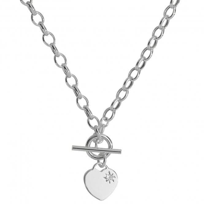 Acotis Silver Necklace T-Bar Zirconia G3116CZ