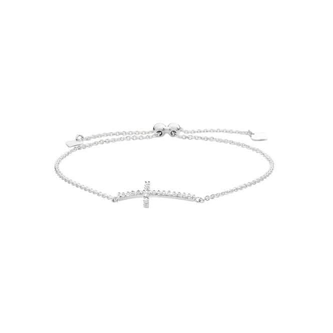 Acotis Silver Bracelet Zirconia Cross Pull Style G2645