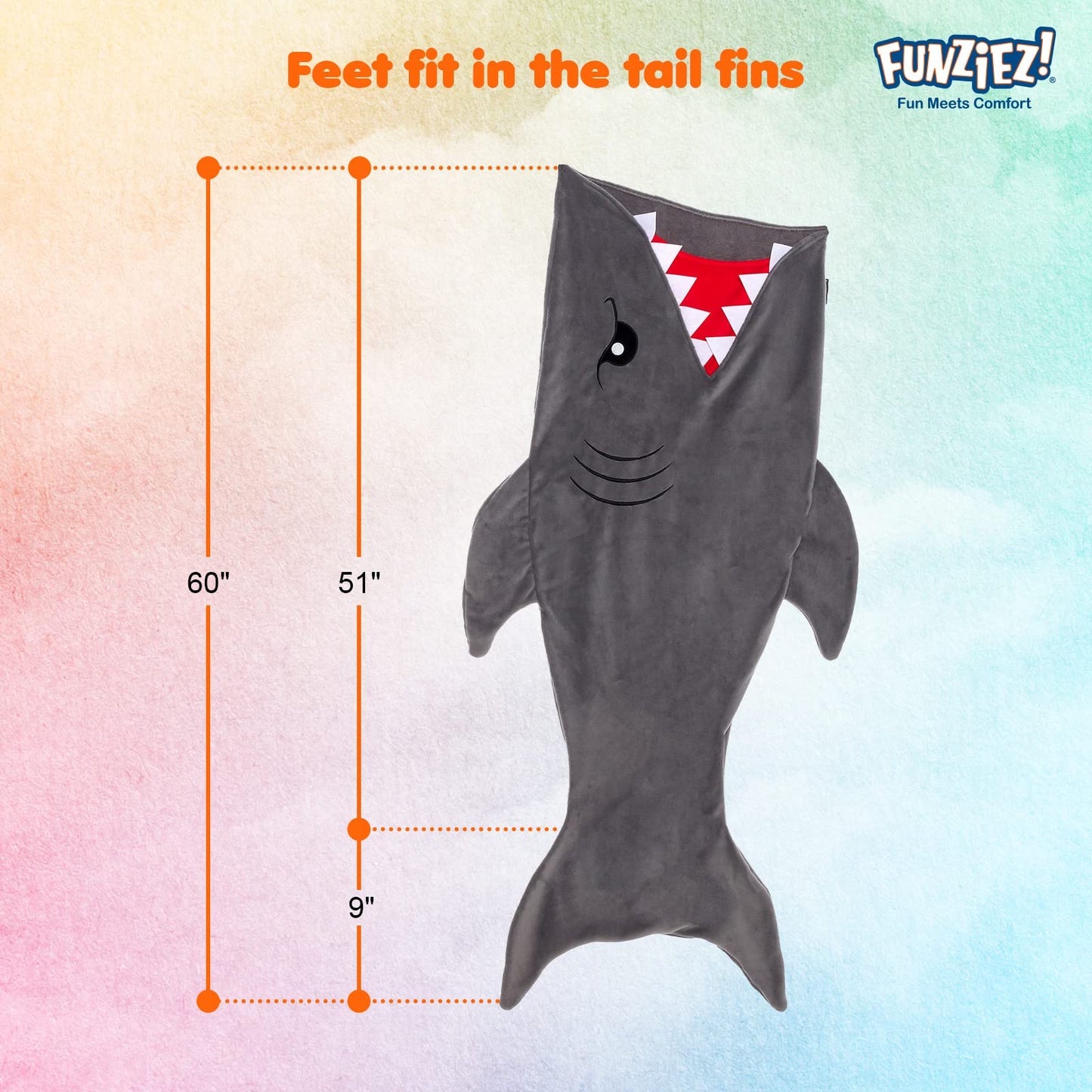 Silver Lilly Shark Tail Blanket for Kids – Plush Sleeping Bag Blanket (Gray Shark)