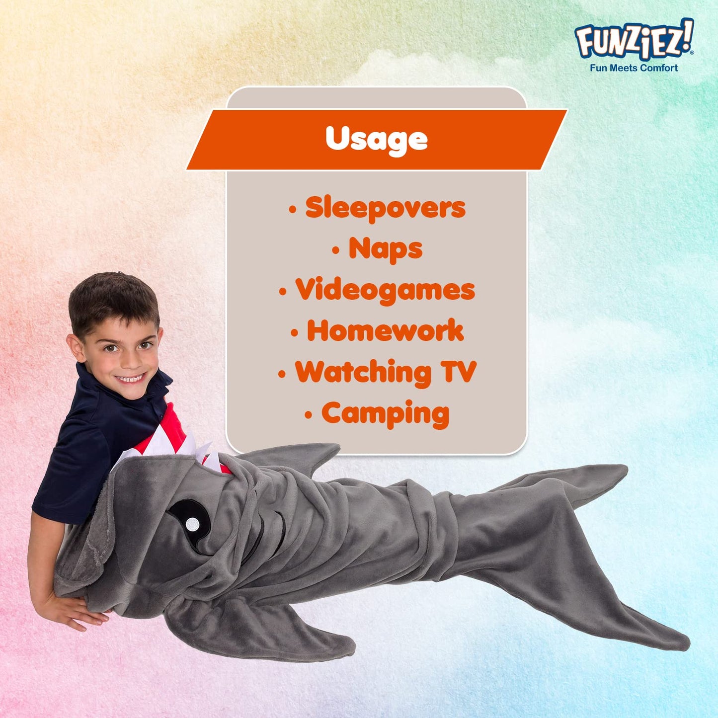 Silver Lilly Shark Tail Blanket for Kids – Plush Sleeping Bag Blanket (Gray Shark)