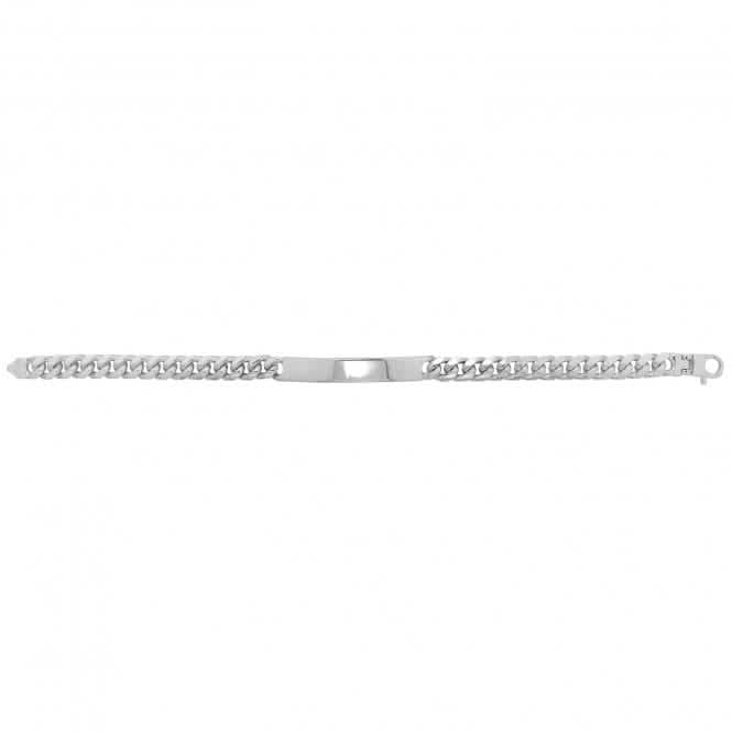 Acotis Silver Id Bracelet Men's Curb Bombe G2116