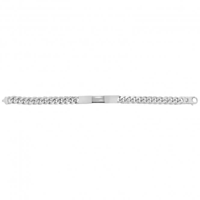 Acotis Silver Id Bracelet Men's Curb Bombe G2117