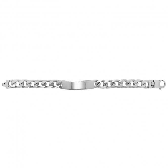 Acotis Silver Id Bracelet Men's Curb Bombe G2119