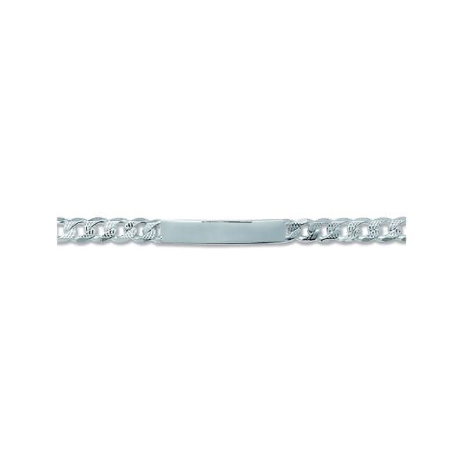 Acotis Silver Id Bracelet Men's Curb Pave G2478