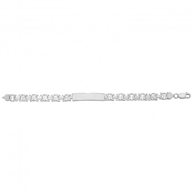 Acotis Silver Id Bracelet Men's Flat Byzantine G2122
