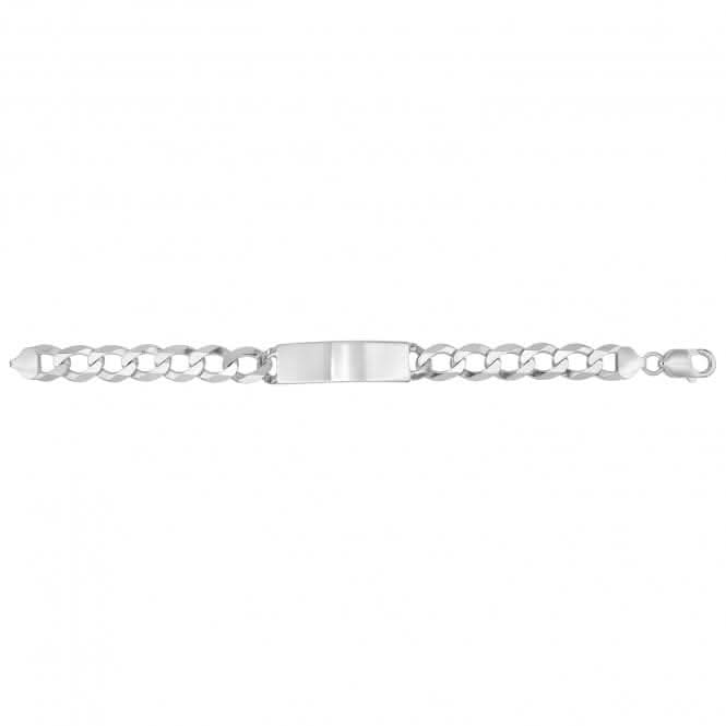 Acotis Silver Id Bracelet Men's Flat Open Curb G2196