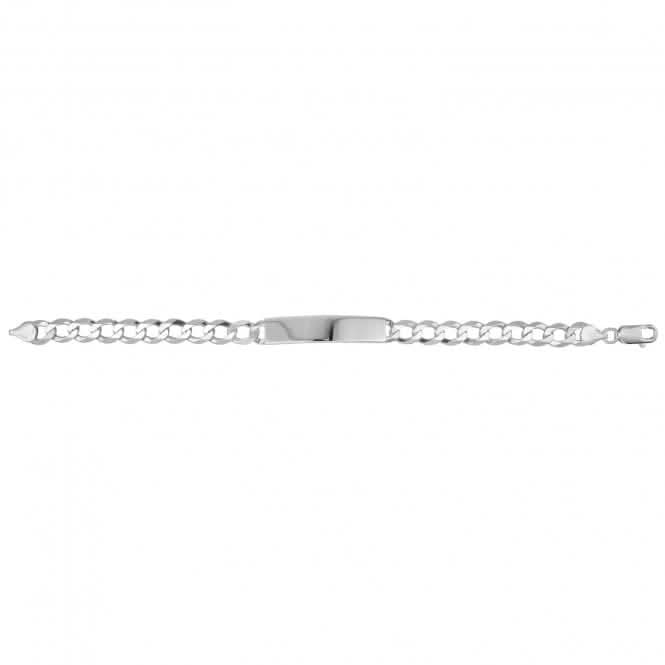 Acotis Silver Id Bracelet Men's Flat Open Curb G2455