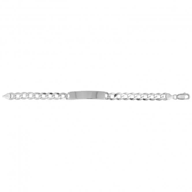 Acotis Silver Id Bracelet Men's Flat Open Curb G2456