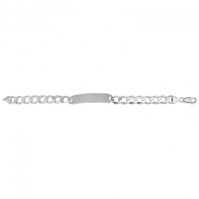 Acotis Silver Id Bracelet Men's Flat Open Curb G2457