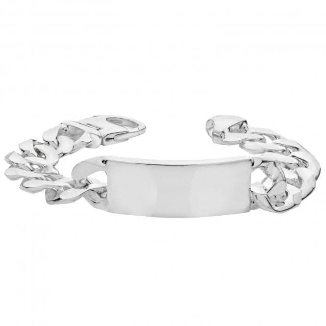 Acotis Silver Id Bracelet Men's Heavy Curb G2276