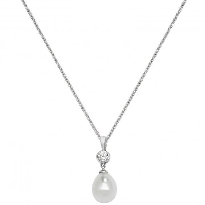 Acotis Silver Pendant Pearl+Cz rhodium Plated G6971