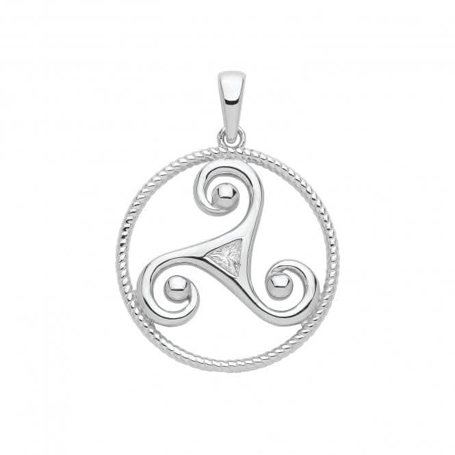 Acotis Silver Pendant Rhodium Plated Triskelion G61117