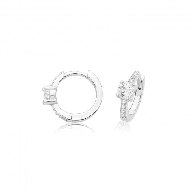 Acotis Silver Hinged Earrings Rhodium Plated Zirconia G51325CZ